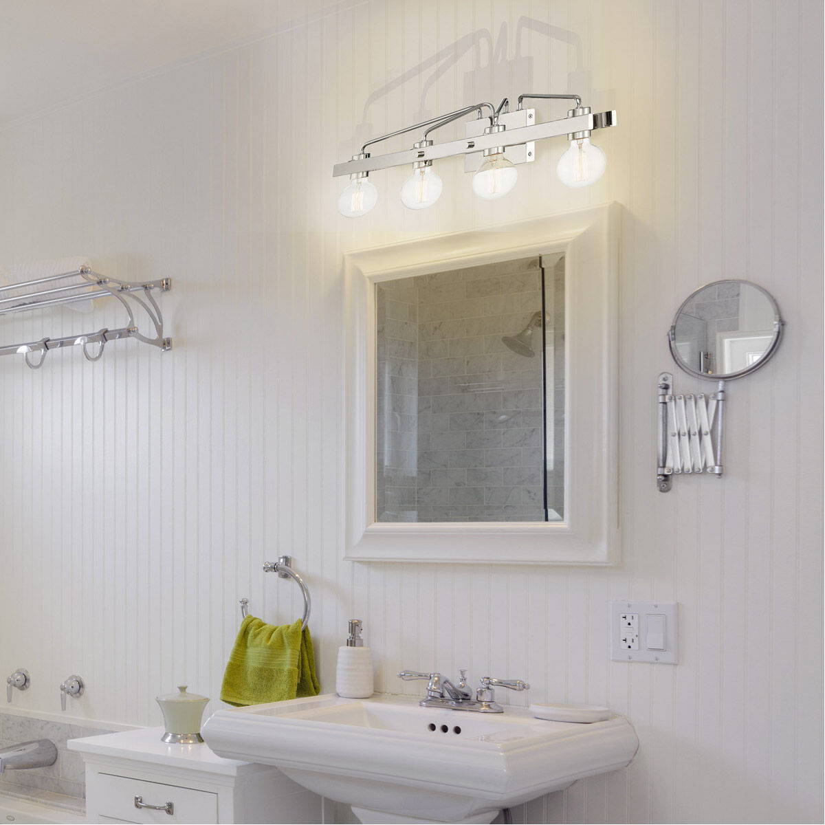 Ravella 3 Light 33.25 inch Polished Nickel Bath Bar Wall Light